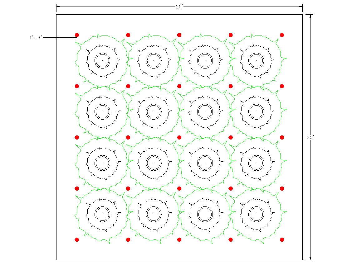 20 x 20 50 spacing square pattern