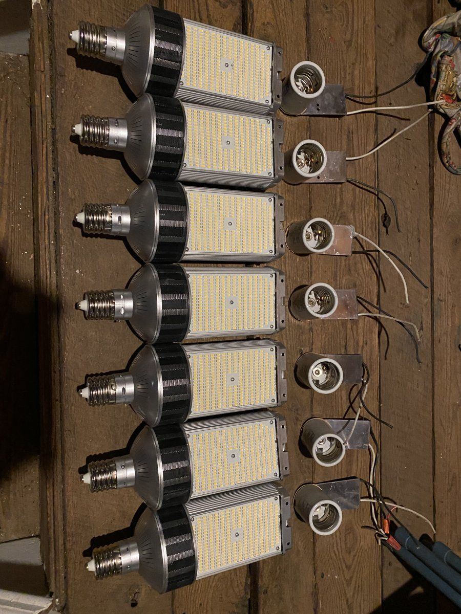 7 massive led screw in bulbs with sockets for sale brand new