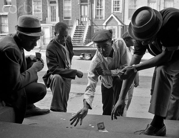 African americans playing craps