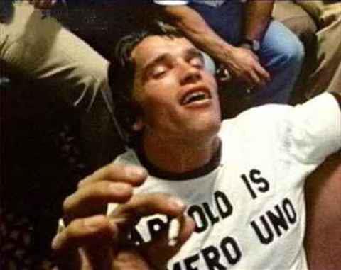 Arnold smokes a j