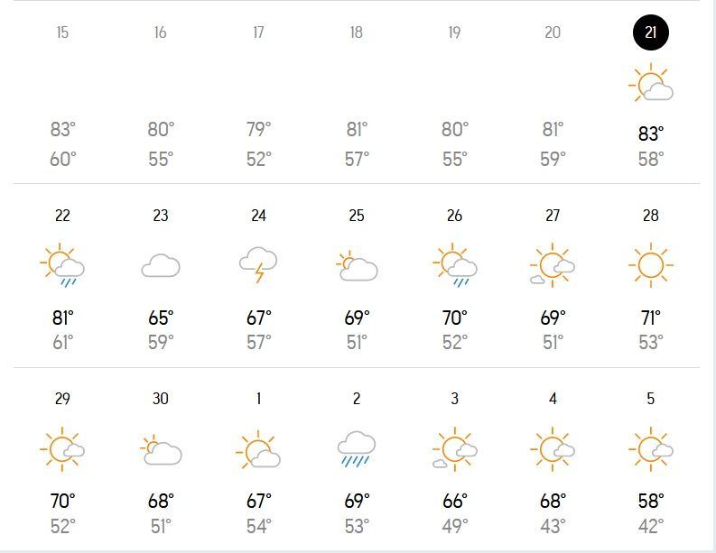 Calendar Forcast