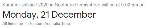 Capture summer solstice 2020 australia