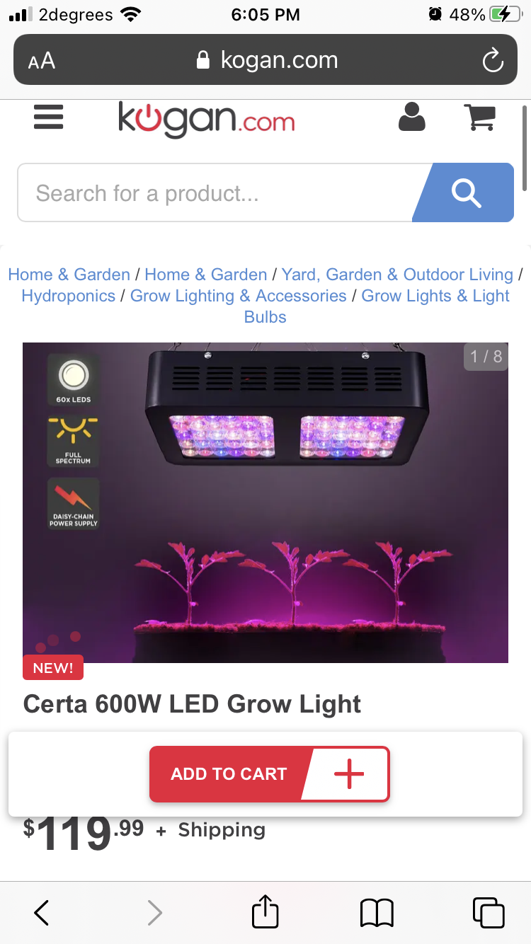 Certa 600w led grow light