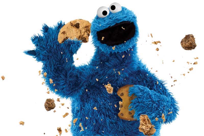 Cookie Monster cookie crumbs
