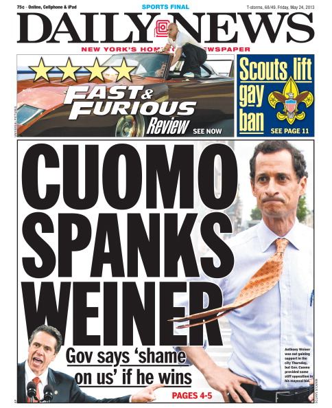 Cuomo spanks weiner