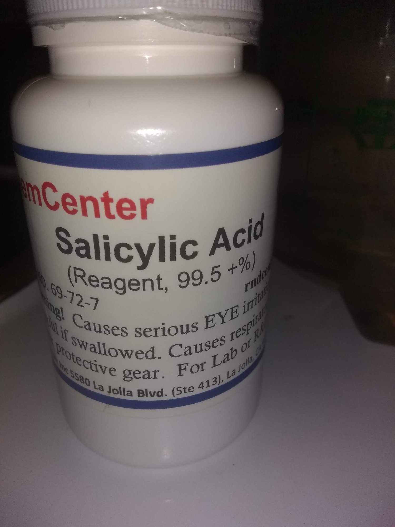 Danger will robinson  dissolving pure salicylic acid crystals 995