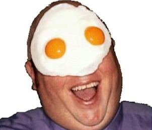Egg on face