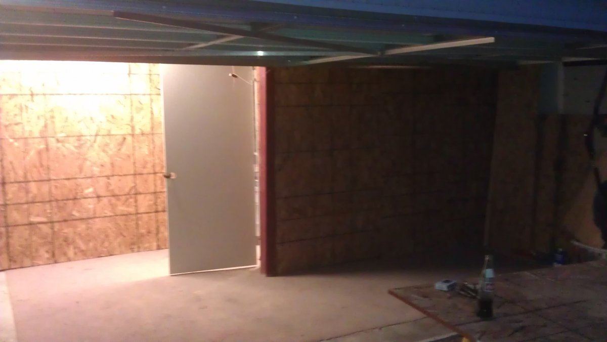Exterior framed garage