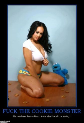 Fuck the cookie monster fuck the cookie monster eating demotivational posters 1334370525