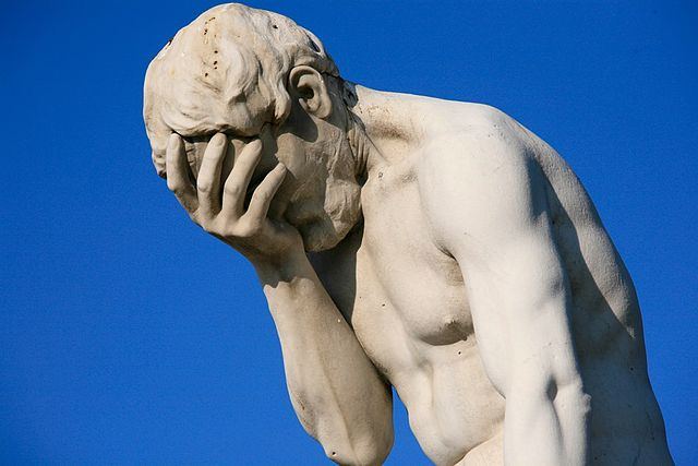 Garden Facepalm statue