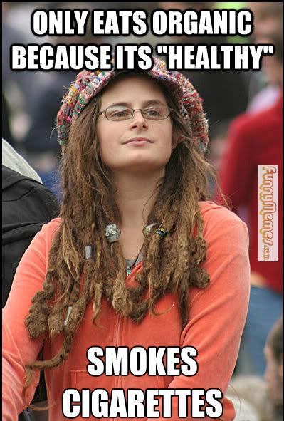 Hipster meme only eats organic