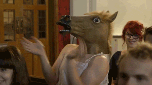 Horse mask thumbs up