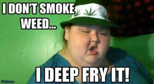 I Dont Smoke Weed I Deep Fry It Funny Fat Kid Meme