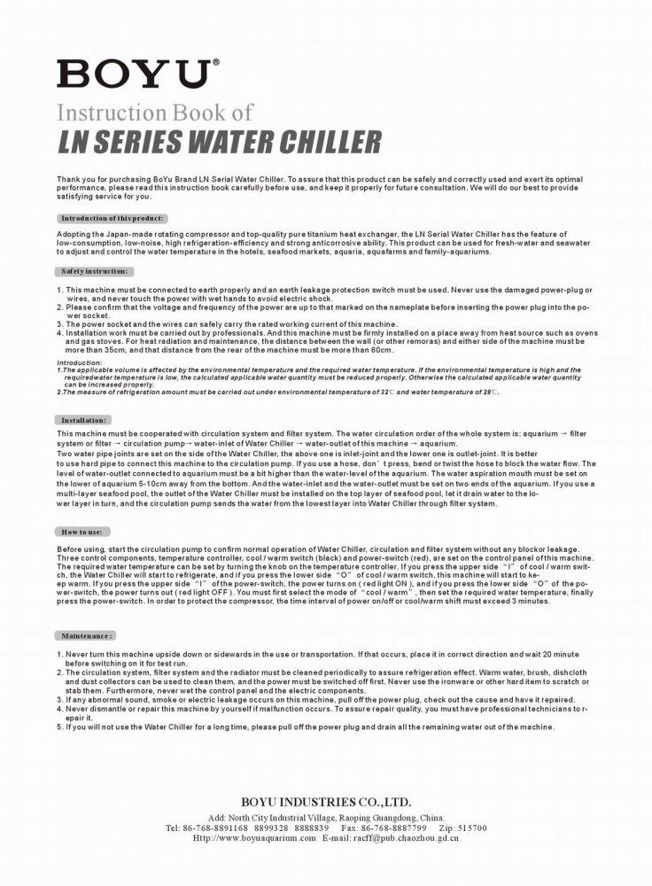 LN series chiller