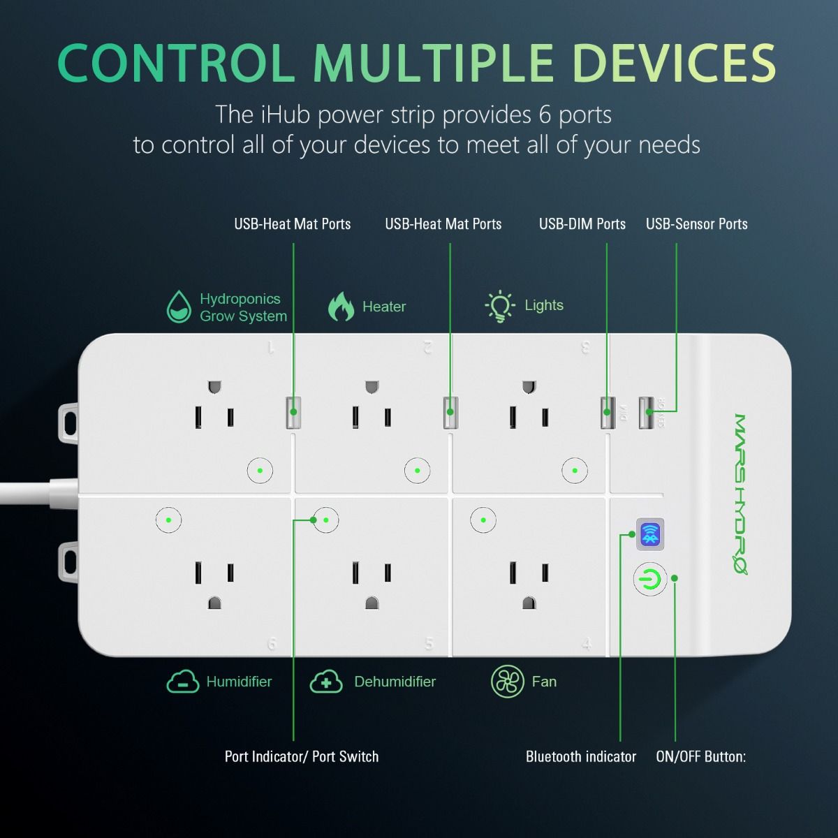 Mars hydro ihub smart power strip multiple devices