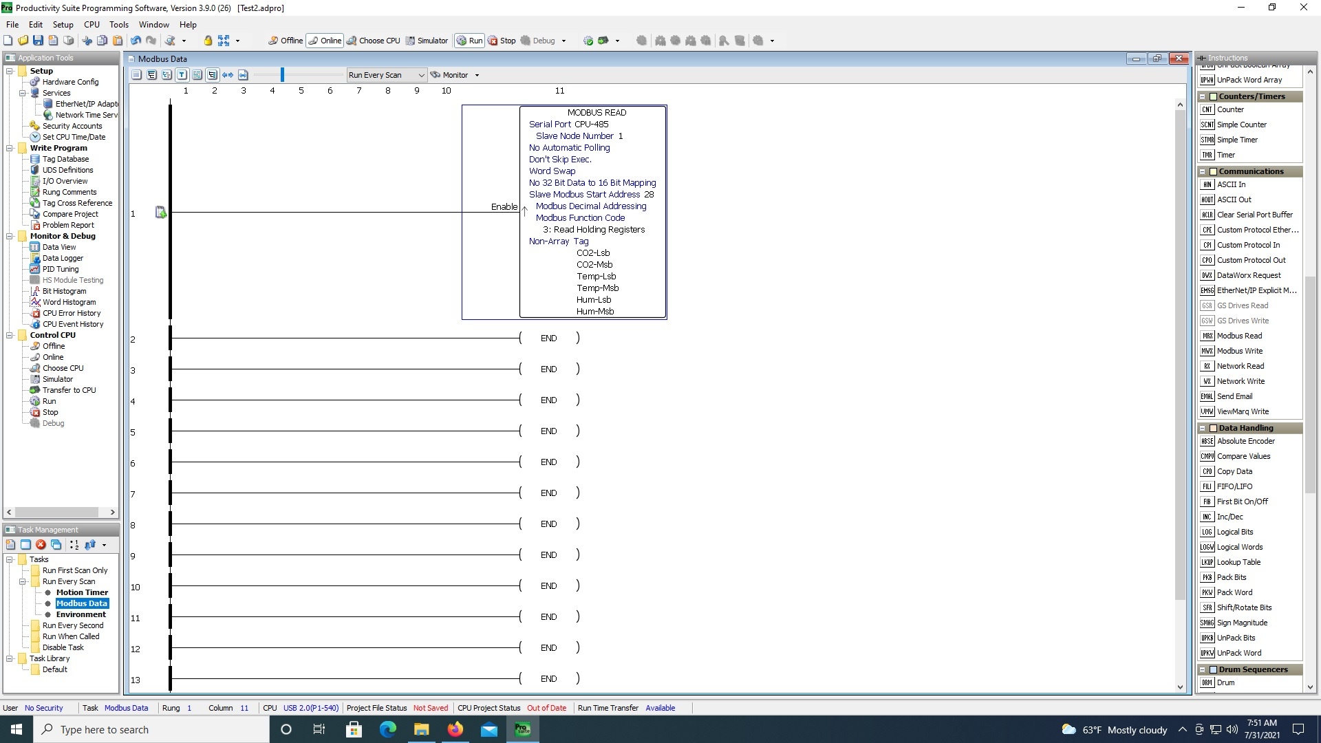 Modbus function