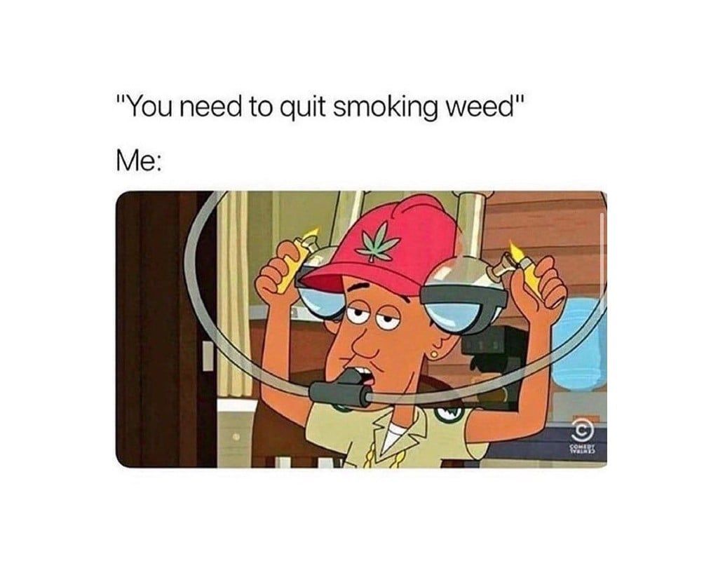 Never stop smoking weed meme