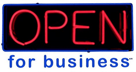 Open for business1