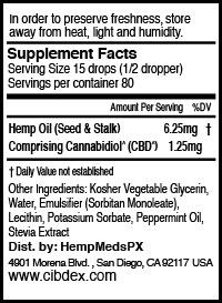 Peppermint 100 mg Supplement Facts