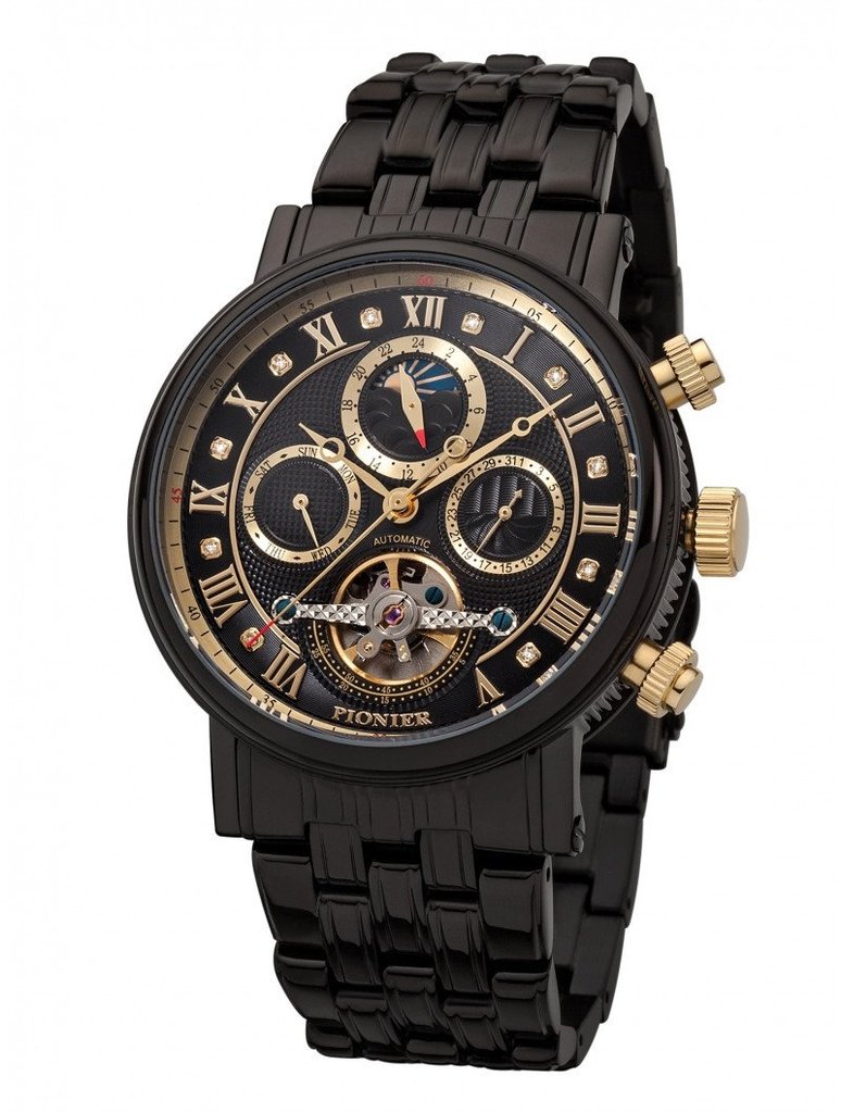 Pionier chicago diamonds automatic black bracelet watch 4 1024x1024