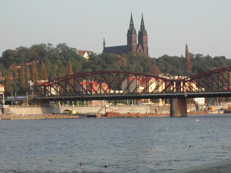Prague cathedral from river