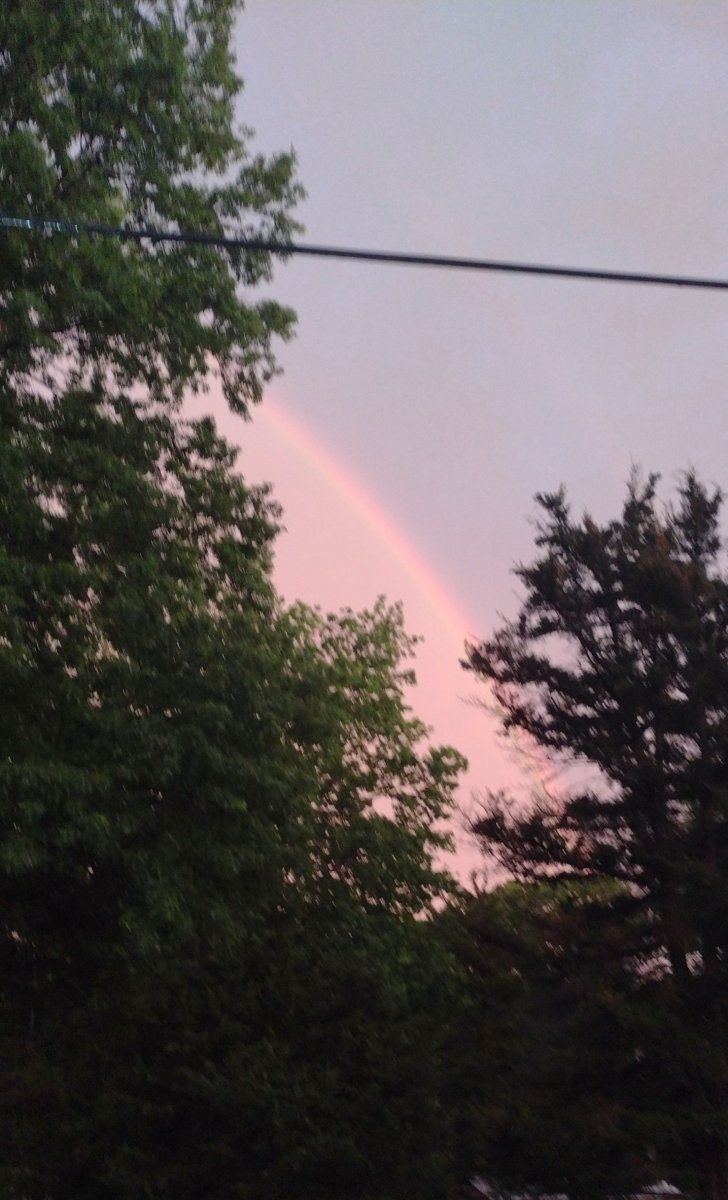 Rainbow outside house