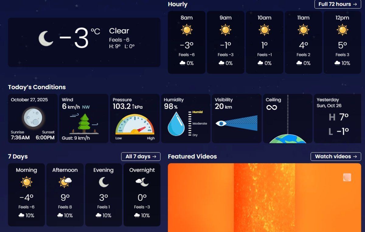 Screenshot 27 10 2025 72337 wwwtheweathernetworkcom