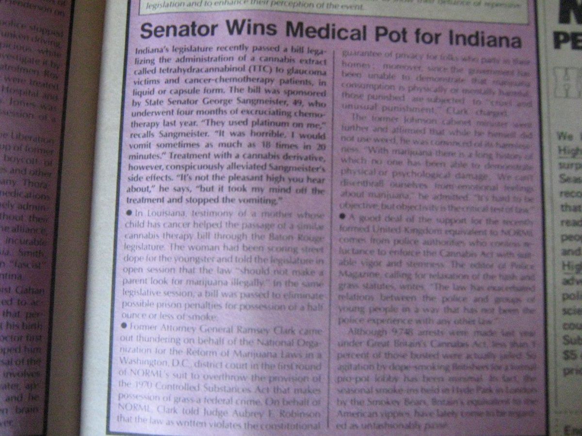 Senator wins medical pot for indiana
