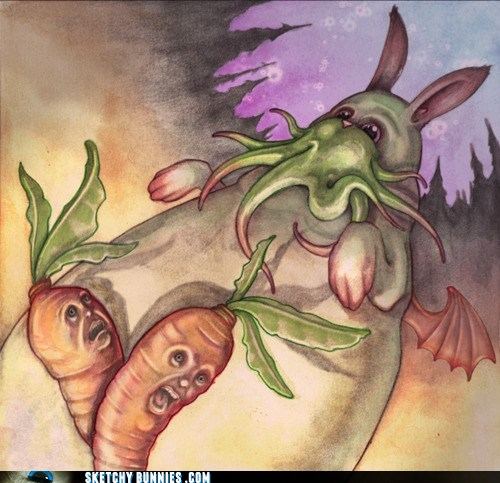 Sketchy bunnies great old one cthulhu bunny1