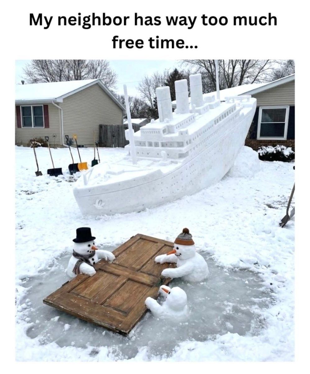 Snowman boat sinking