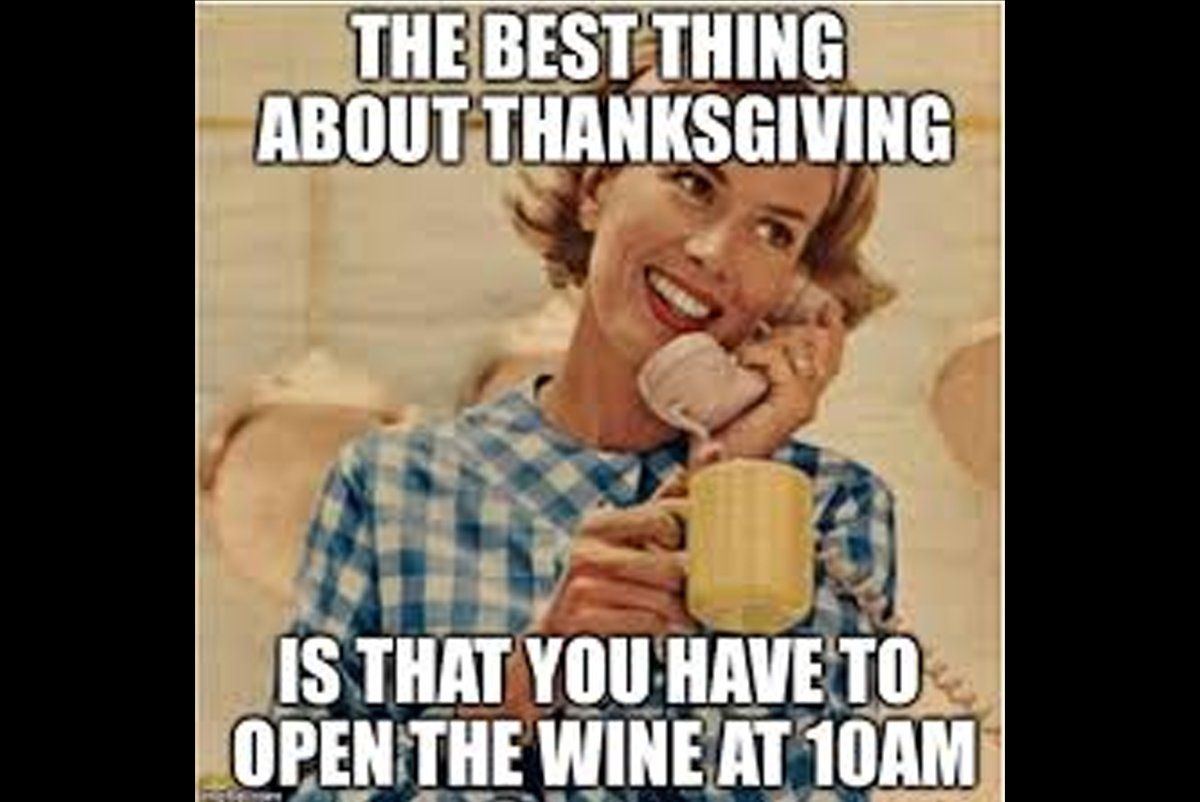 Thanksgiving wine meme