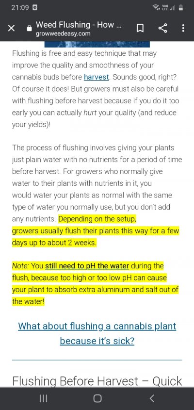 Quick question... Do u have to flush your plants with phd water for the whole flushin