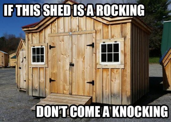 Whackin' off in the tool shed