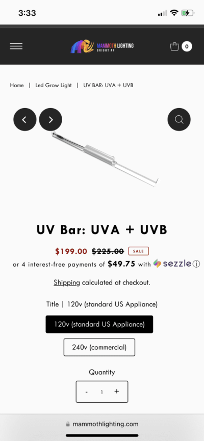 Any experience with UVA/UVB lights?