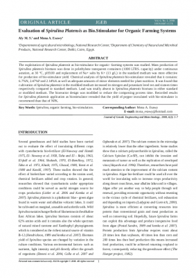 Spirulina Powder As Biofertilizer