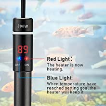 INKBIRD Titanium Aquarium Heater for Freshwater or Saltwater Tanks 300W  Submersible Fish Tank Heater with Smart IC Chip andWaterproof LCD Screen  Adjustable Heating Temperature 68℉-94℉(20°C-34°C) : : Pet Supplies