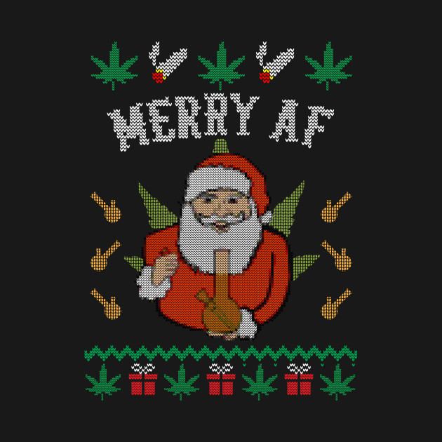 Merry AF Santa Cannabis Marijuana Christmas Design