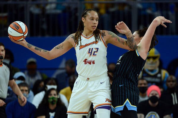 A Russian news agency identified Phoenix Mercury center Brittney Griner as the American basketball player detained in Russia.