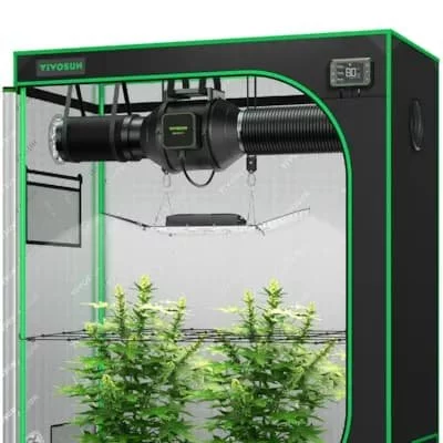 GIY-E42 2-Plant Smart Grow Tent Kit with AeroLight SE 200W LED Grow Light, 4-inch AeroZesh S4 Combo