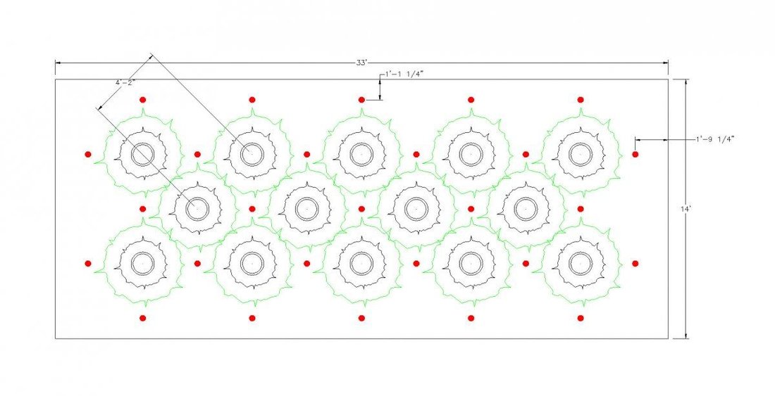 33 x 14 50 spacing diamond pattern