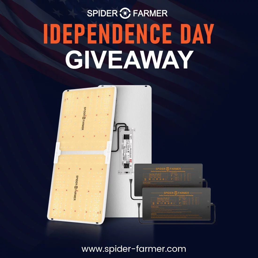 Spider farmer independence day giveaway spider farmer sf2000 led and heating mat