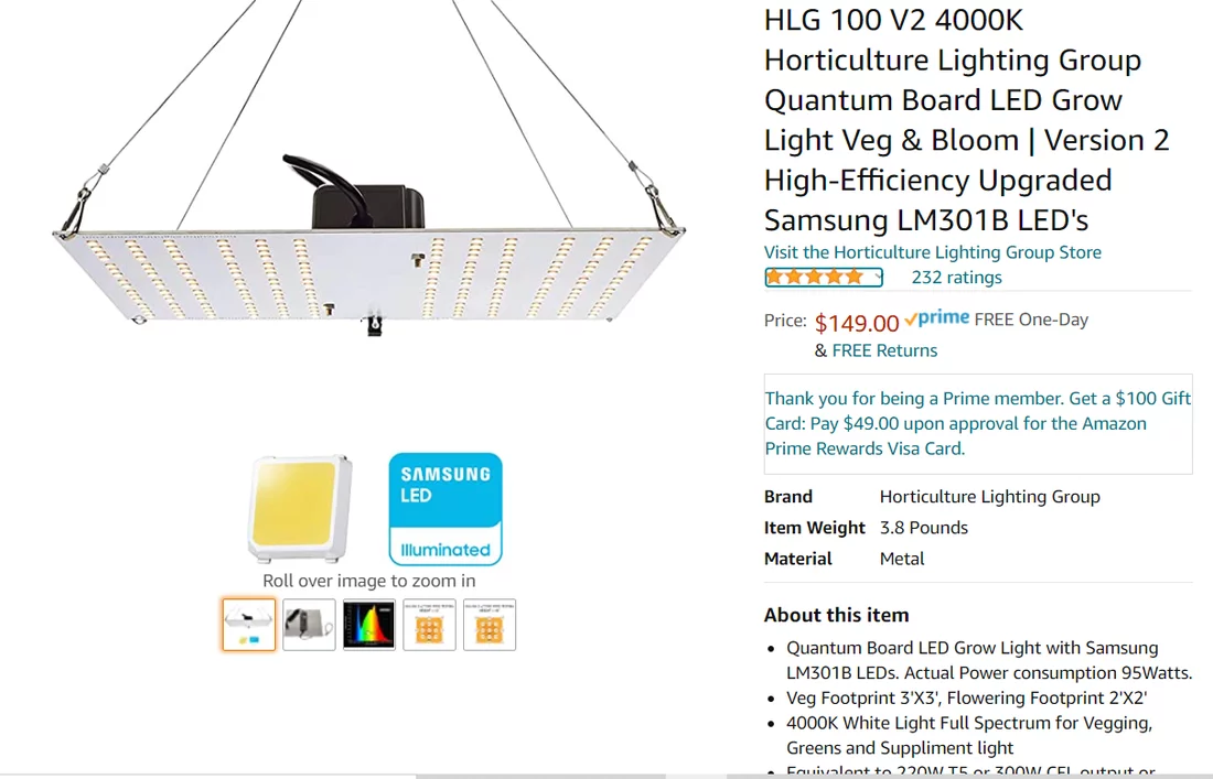 Which led setup is best for a 4x4 tent